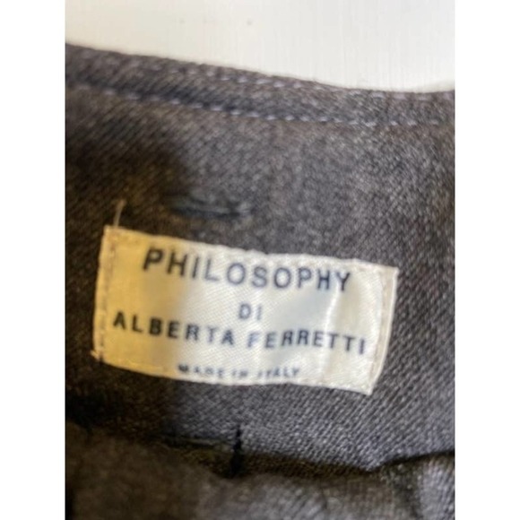Philosophy Di Alberta Ferretti 10 Wide Leg Wool Pants Slacks Charcoal - Picture 5 of 5